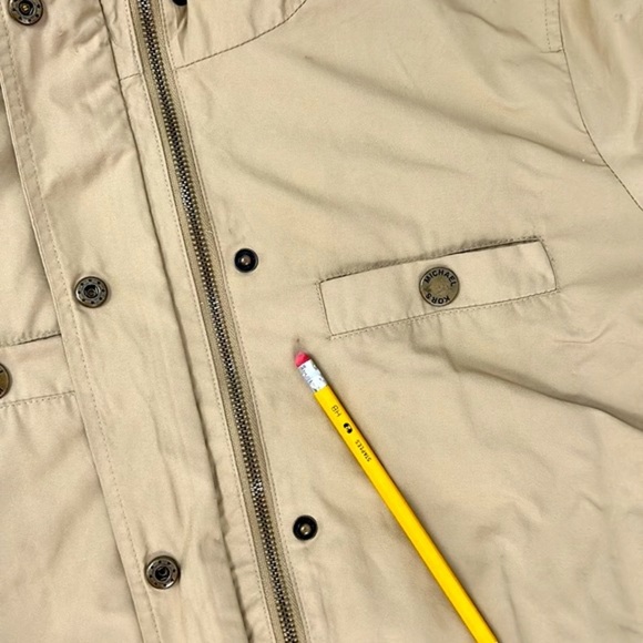 MICHAEL Michael Kors Utility/Anorak/Safari/Cargo Jacket 3/4 length Khaki size L - Picture 13 of 14